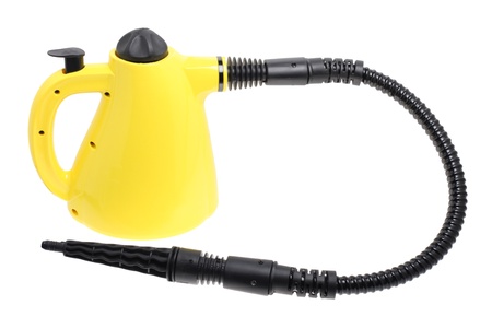 Steam cleaner isolated on white backgroundの写真素材