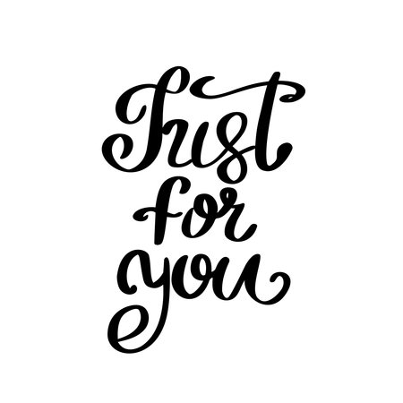 Just For you lettering on white backgroundのイラスト素材