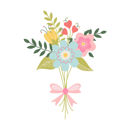 Wedding Invitation flower bouqet on white background.のイラスト素材
