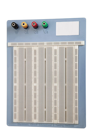 Prototype board that does not require soldering isolated on a white background