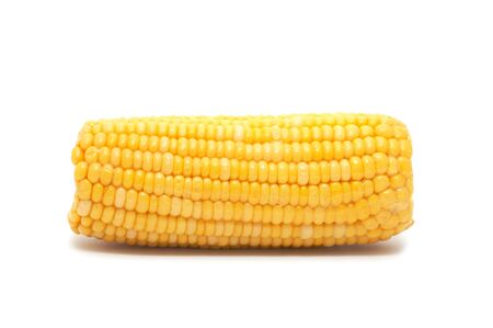 Boiled Maize isolated on white backgroundの写真素材