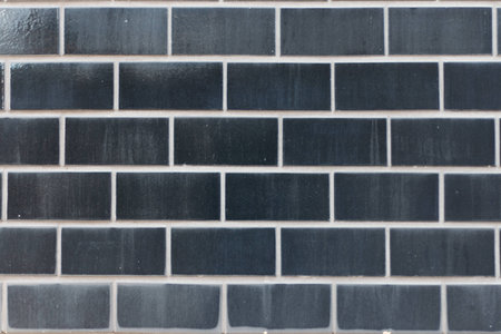 black ceramic brick wall textureの写真素材