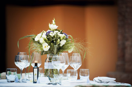beautiful flower bouqeut for a wedding in italyの写真素材