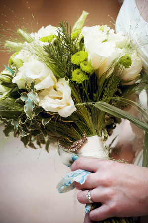 beautiful flower bouqeut for a wedding in italyの写真素材