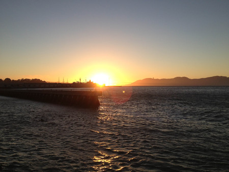 san francisco bay water view ocean skyline golden gateの写真素材