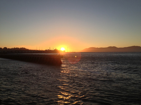 san francisco bay water view ocean skyline golden gateの写真素材