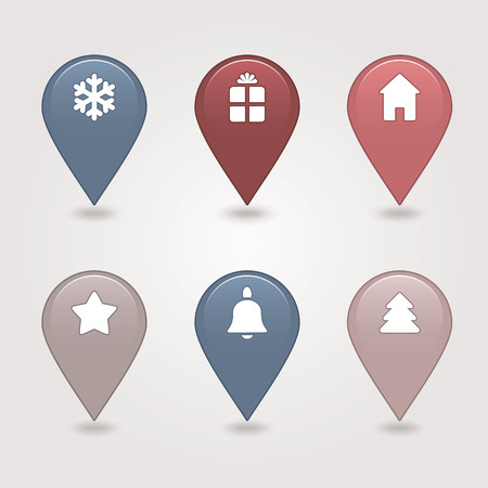 mapping pins icon has transparency (shadow under the icons)のイラスト素材