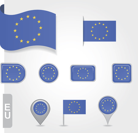 Flag of Europe  Union setのイラスト素材