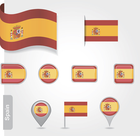 Spanish icon set of flagsのイラスト素材