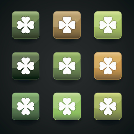apps icon set with the image of clover のイラスト素材