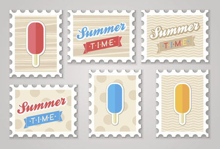 Summer stamps ice creame vector  のイラスト素材