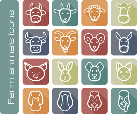 The modern farm icons set のイラスト素材