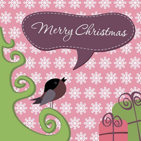 Postcard Merry Christmasのイラスト素材