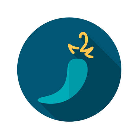 Chili pepper flat icon with long shadowのイラスト素材