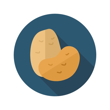 Potato flat icon with long shadowのイラスト素材