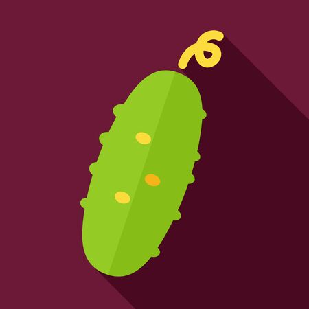 Cucumber flat icon with long shadowのイラスト素材