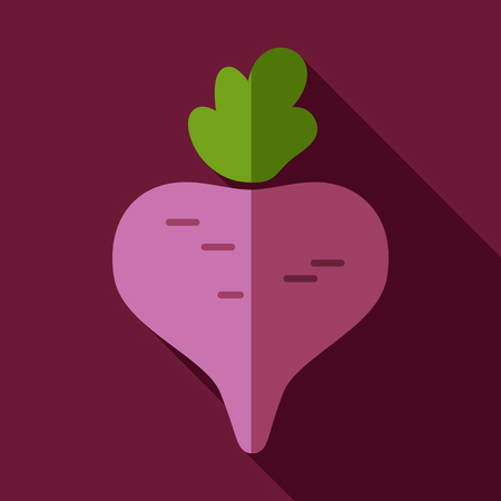 Beet flat icon with long shadowのイラスト素材