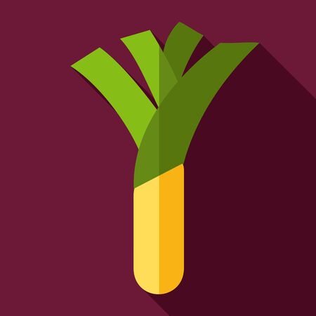 Leek flat icon with long shadowのイラスト素材