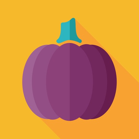Pumpkin flat icon with long shadowのイラスト素材