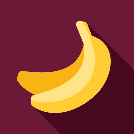 Banana flat icon with long shadowのイラスト素材