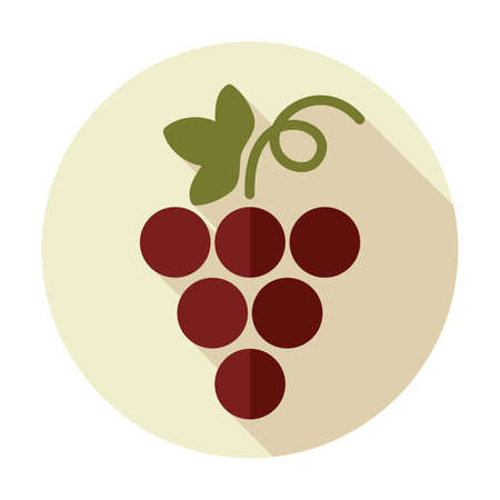 Grapes flat icon with long shadowのイラスト素材