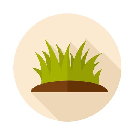 Grass flat icon with long shadowのイラスト素材