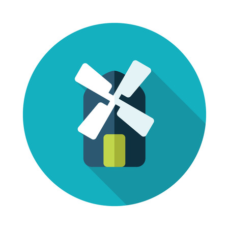 Windmill flat icon with long shadowのイラスト素材