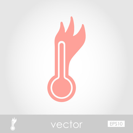 Hot thermometer vector icon outline, eps 10のイラスト素材