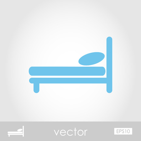 Bed vector icon outline silhouette, eps 10のイラスト素材