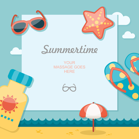 Summertime traveling templateのイラスト素材