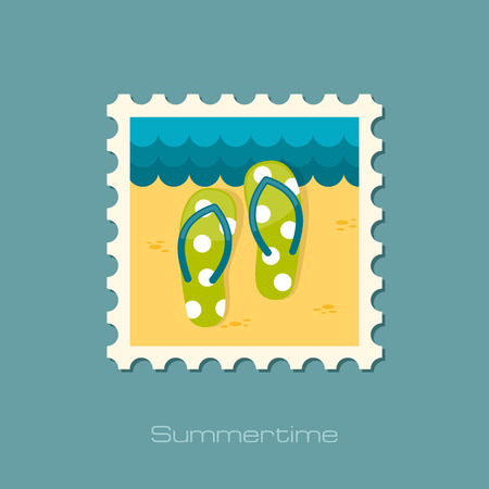 Flip Flops flat flat stampのイラスト素材