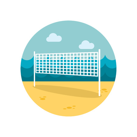 Volleyball net beach sport flat iconのイラスト素材