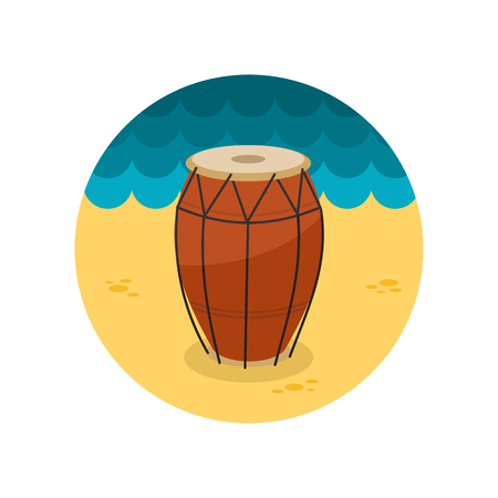 Drum flat iconのイラスト素材