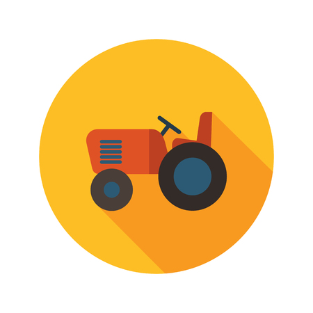 Tractor flat icon with long shadow, eps 10のイラスト素材