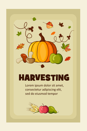 Rich Harvest vector flat banners set のイラスト素材