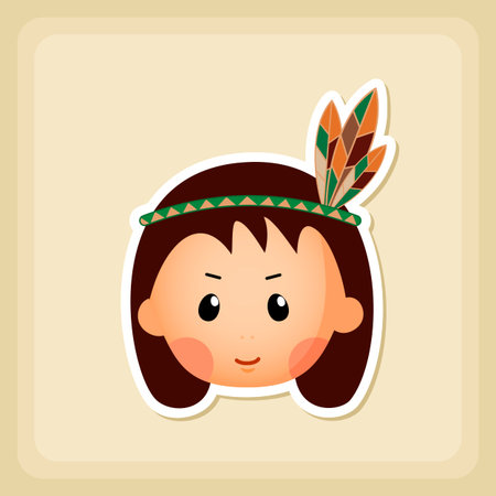 American Indian children icon, Thanksgiving day, eps 10のイラスト素材