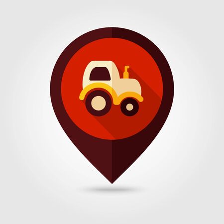 Tractor flat mapping pin icon, map pointer, vector illustration eps 10のイラスト素材