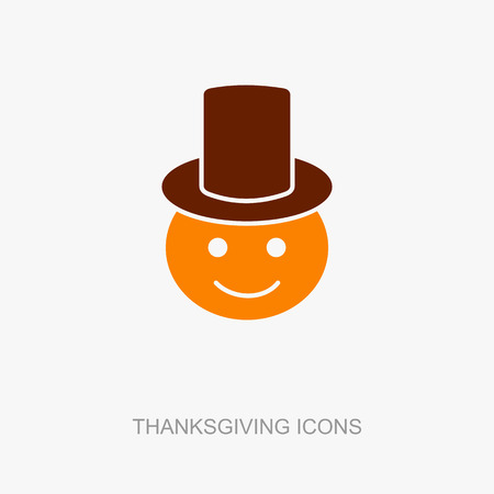 American Pilgrim children icon, Thanksgiving day, eps 10のイラスト素材