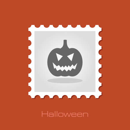 Halloween pumpkins stamp, vector illustrationのイラスト素材