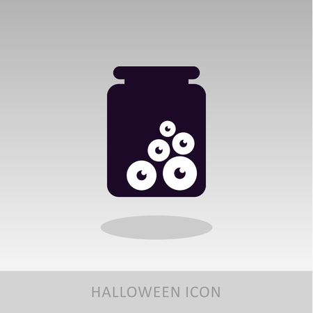 Halloween, eye glass jar icon, vector illustration のイラスト素材