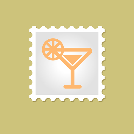 Cocktail vector stamp outline isolated, eps 10のイラスト素材