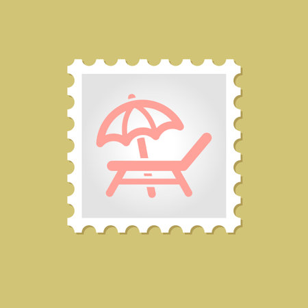 Lounger Beach Sunbed Chair vector stamp , eps 10のイラスト素材