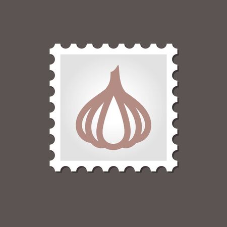 Garlic stamp. Outline vector illustration, eps 10のイラスト素材