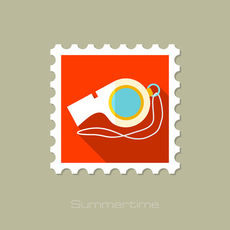 Whistle flat stamp with long shadow, eps 10のイラスト素材