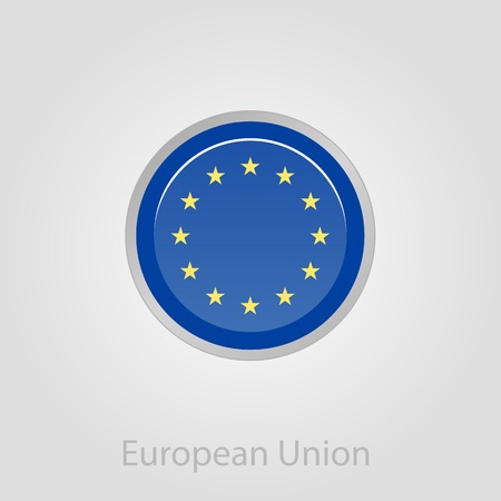 European Union flag button, isolated vector illustration eps 10のイラスト素材