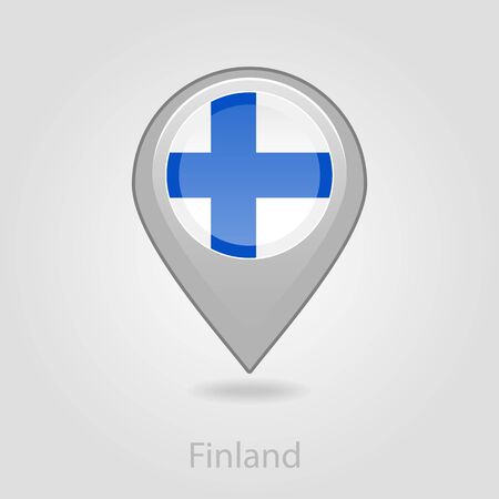 Finland flag pin map icon, isolated vector illustration eps 10のイラスト素材