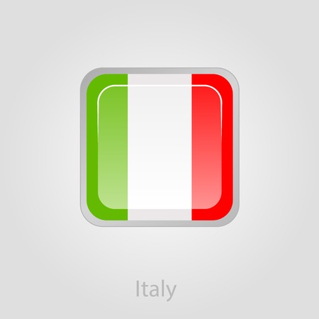 Italy flag button, isolated vector illustration eps 10のイラスト素材