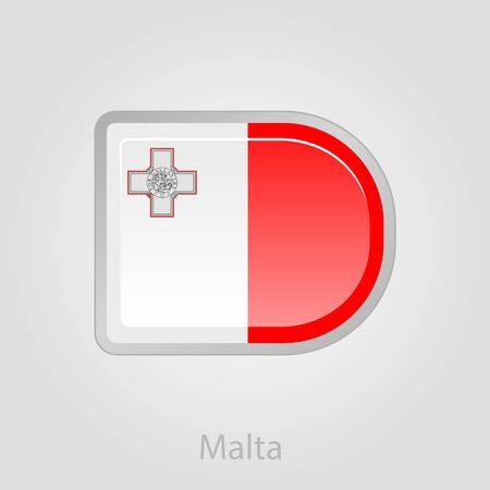 Malta flag button, isolated vector illustration eps 10のイラスト素材
