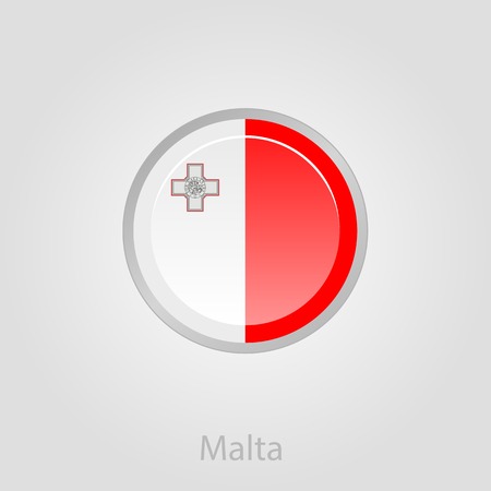 Malta flag button, isolated vector illustration eps 10のイラスト素材
