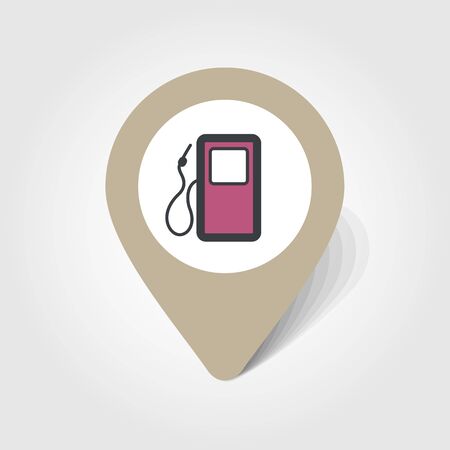 Gas Station map pin icon, map pointer, vector illustration eps 10のイラスト素材